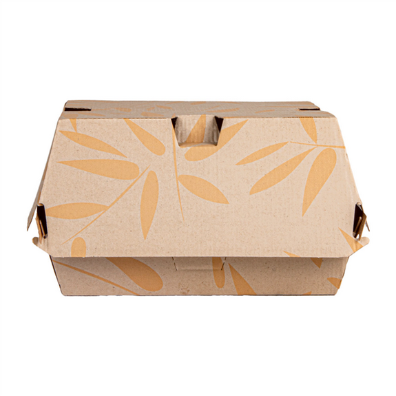 Coque burger en carton nano-micro FEEL GREEN 14,7x14x7 cm - carton de 500 unités