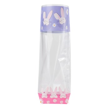 Sachet avec fond PP JOYEUX LAPINS 100 x 220 mm - carton de 1000 unités