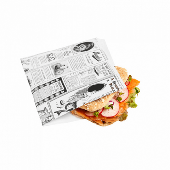 Sac burger Times ouvert sur 2 côtés 13 x 14 cm - 18 packs de 1000 unités