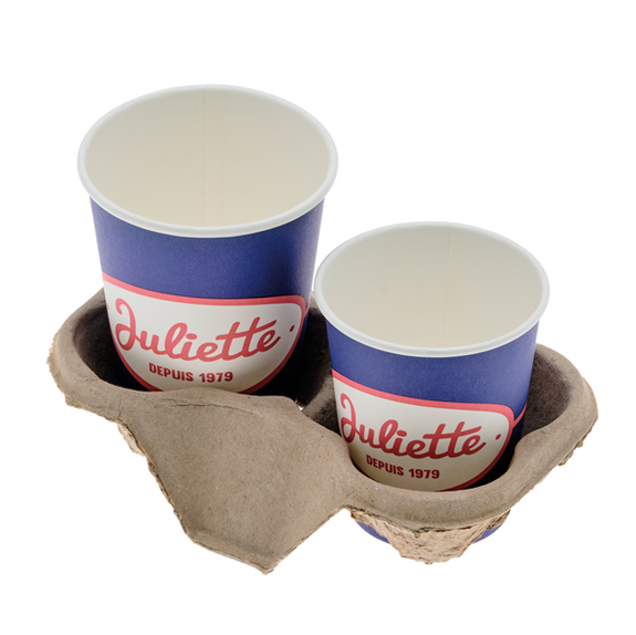 Porte Gobelets en carton recyclé 2 emplacements  - Carton de 480 unités