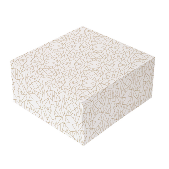 Boîte pâtissière Blanche décorée 17x14x11.5(h) cm - carton de 200 unités