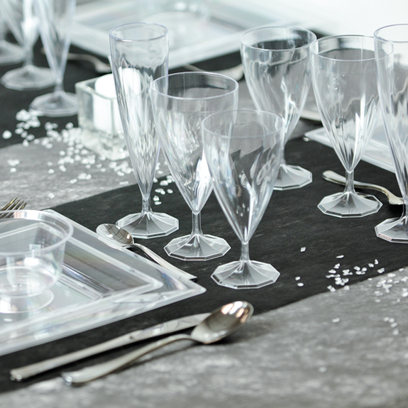 Flûte à champagne CRISTAL en PS 13.5 cl - Carton de 200 unités