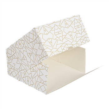 Boîte pâtissière avec fenêtre Blanche décorée 16x16x8(h) cm - pack de 50 unités