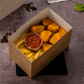 Boîte Take Away en carton kraft 2 litres - Carton de 300 unités