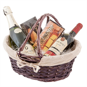 Corbeille ovale en osier avec anses  - Carton de 20 unités