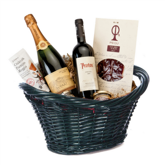 Panier ovale en osier vert - Carton de 10 unités