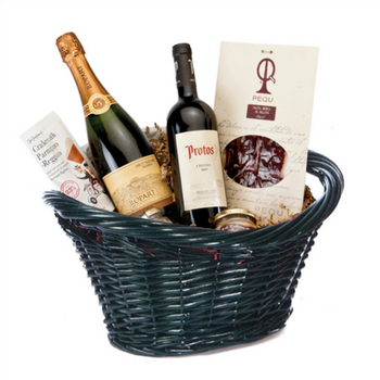 Panier ovale en osier vert - Carton de 10 unités