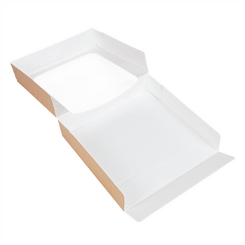 Boîte KRAFT en carton nano-micro pour macarons ou sushi avec fenêtre 23x23x5cm - carton de 300 unités