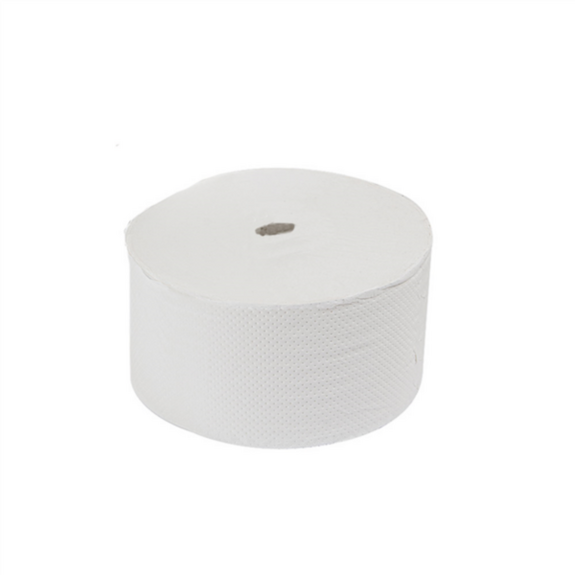 Rouleau papier toilette blanc dévidage central 20 x 11 cm - Diam int 4.6 cm - Cellulose - 180m - 12 rouleaux