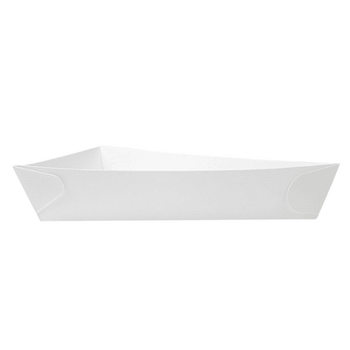 Barquette triangulaire en carton ondulé BLANCHE nano-micro 480g - 14.5 x 19 x 3.5 cm - PAQUET de 100 unités