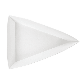 Barquette triangulaire en carton ondulé BLANCHE nano-micro 480g - 14.5 x 19 x 3.5 cm - PAQUET de 100 unités