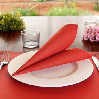 Serviette Double Point® 39x39cm ROUGE - Carton de 1200 unités