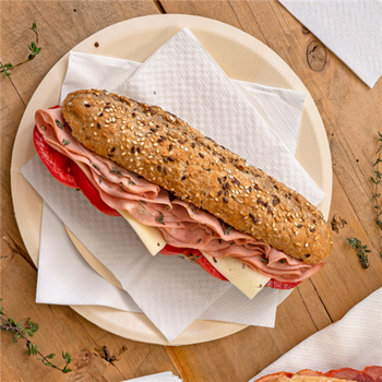 Serviette 1 pli 33x33cm BLANCHE - Paquet de 100 unités