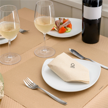 Serviette 2 plis 40x40cm Beige FEEL GREEN - Carton de 1600 unités