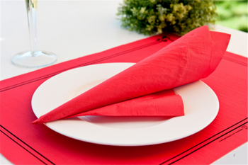 Serviette 2 plis 39x39cm ROUGE- Carton de 1600 unités