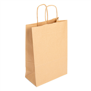 Sac papier avec poignée ficelle 20 + 10 x 29 cm neutre KRAFT - carton de 250 unités