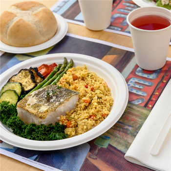 Assiette en cellulose naturelle fibre de canne à sucre - Blanc - 23 cm - carton de 1000 unités