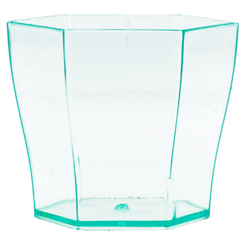 Verre hexagonal vert d'eau transparent 60ml - 4.7x4.6(h)cm - pack de 864 unités