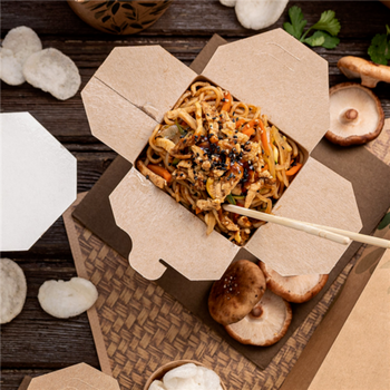 Pot en carton avec fermeture croisillon pour pâtes Feel Green 480 ml - carton de 600 unités