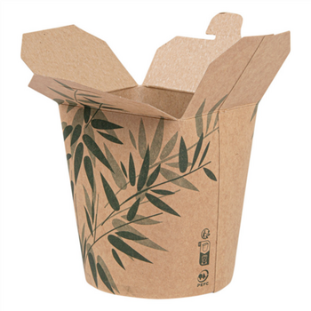 Pot en carton avec fermeture croisillon pour pâtes Feel Green 480 ml - carton de 600 unités