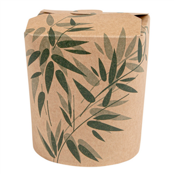 Pot en carton avec fermeture croisillon pour pâtes Feel Green 480 ml - pack de 50 unités