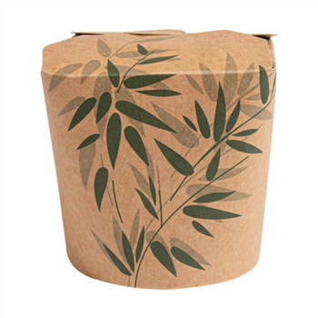 Pot en carton avec fermeture croisillon pour pâtes Feel Green 780 ml - carton de 450 unités