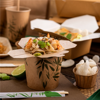 Pot en carton avec fermeture croisillon pour pâtes Feel Green 780 ml - pack de 50 unités