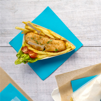 Serviette Double Point® 33x33cm TURQUOISE - Carton de 1200 unités