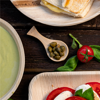 Cuillère large en bambou 9 cm - pack de 50 unités