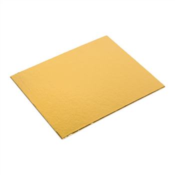 Support à pâtisserie rectangulaire double face OR et NOIR 16.5x13.5 cm - pack de 50 unités