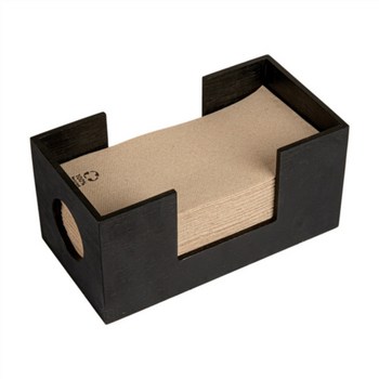 Distributeur en Bambou NOIR pour serviettes 40 x 40 cm (pliage : 1/8)