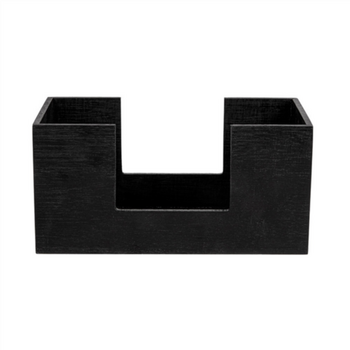 Distributeur en Bambou NOIR pour serviettes 40 x 40 cm (pliage : 1/8)