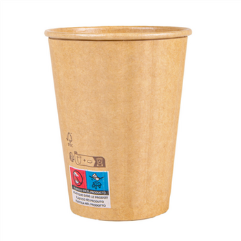Gobelet COMPOSTABLE KRAFT double paroi en carton 36 cl pour café et boissons chaudes - carton de 1000 unités