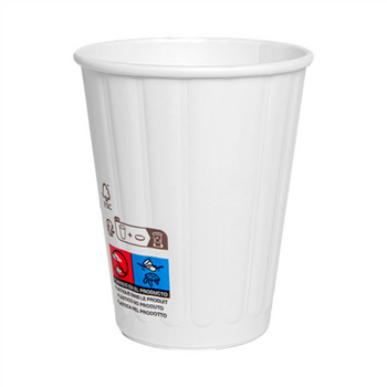 Gobelet COMPOSTABLE BLANC double paroi en carton 24 cl pour café et boissons chaudes - carton de 1000 unités