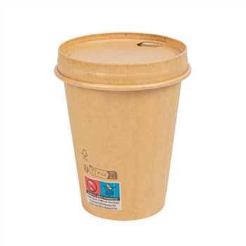 Couvercle compostable KRAFT pour gobelet 275.20 et 275.21 - carton de 1000 unités