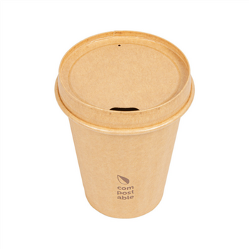 Couvercle compostable KRAFT pour gobelet 275.20 et 275.21 - carton de 1000 unités