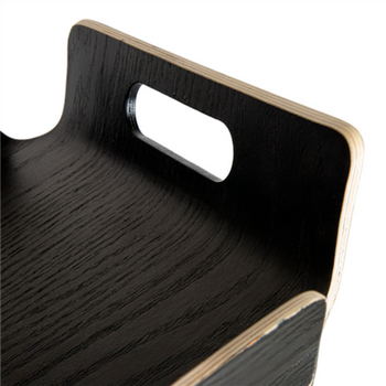 Plateau en bois noir avec poignées 40x29.5x4.5 cm - vendu à l'unité