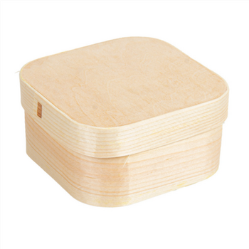 Mini boîte carrée en bambou avec couvercle - 8x8x4cm - carton de 200 unités