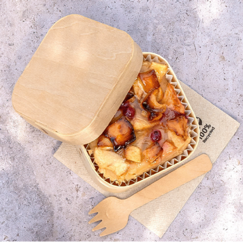 Mini boîte carrée en bambou avec couvercle - 11x11x4cm - carton de 200 unités