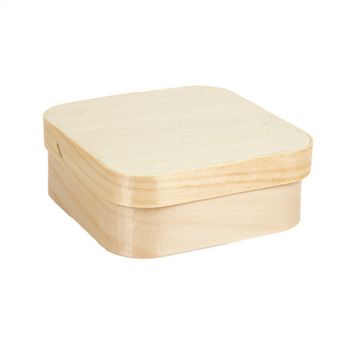 Mini boîte carrée en bambou avec couvercle - 11x11x4cm - carton de 200 unités