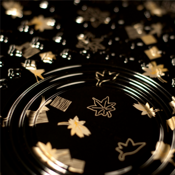 Boite Sushi ronde noire avec couvercle - 32 x 5 cm - carton de 120 unités