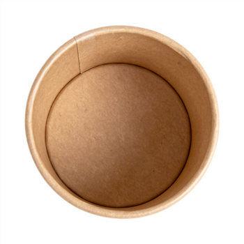 Récipient en carton double paroi KRAFT avec couvercle en PP 240 ml - carton de 250 unités