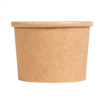 Récipient en carton double paroi KRAFT avec couvercle en PP 240 ml - carton de 250 unités