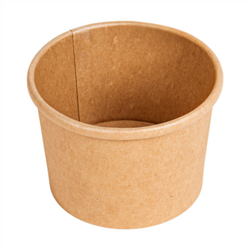 Récipient en carton double paroi KRAFT avec couvercle en PP 240 ml - carton de 250 unités