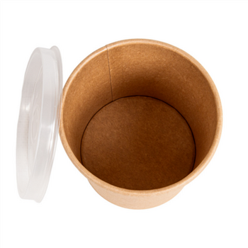 Récipient en carton double paroi KRAFT avec couvercle en PP 360 ml - carton de 250 unités