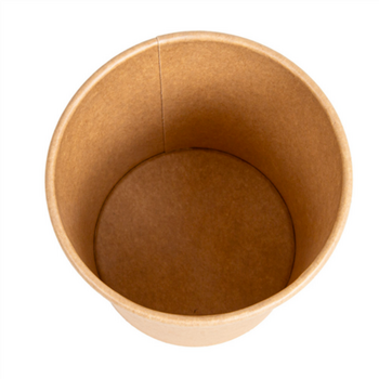 Récipient en carton double paroi KRAFT avec couvercle en PP 480 ml - carton de 250 unités