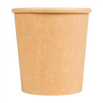 Récipient en carton double paroi KRAFT avec couvercle en PP 480 ml - carton de 250 unités