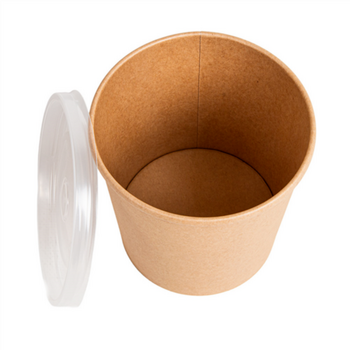 Récipient en carton double paroi KRAFT avec couvercle en PP 780 ml - carton de 250 unités