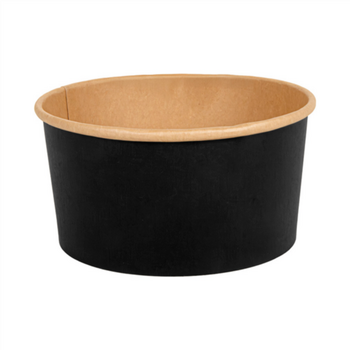 Boîte à salade en carton NOIR 1000 ml - carton de 300 unités