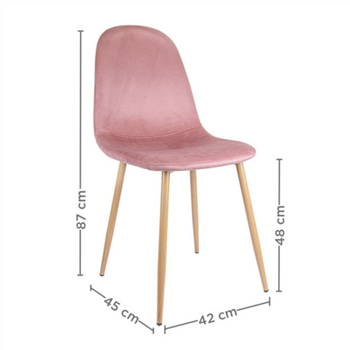 Chaise Supra Tek ROSE velours - Carton de 4 unités